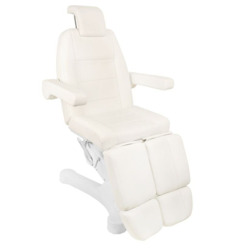 FOTEL KOSMETYCZNY ELEKTR. A-207C PEDI WHITE/IVORY (5 SILNIKÓW)